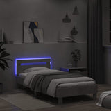 Bed Frame without Mattress with LED Lights Concrete Grey 100x200 cm 838711