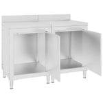 ZNTS Commercial Work Table Cabinet 120x60x96 cm Stainless Steel 3058267