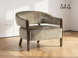 Accent Chair, Upholstered Tub Chair with Solid Wood Frame and Legs, Light Brown T3398P549984
