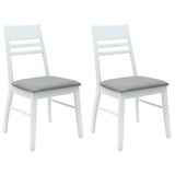 Dining Chairs 2 pcs White 43 x 54 x 89 cm Solid Rubber Wood 42020442