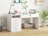 Computer Desk, Home Office Desk with Lockable Drawer, Storage Shelf for Study Bedroom, 110 x 50 x 76 T3398P378012