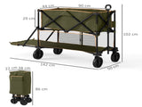 Double Decker Folding Trolley on Wheels, 200KG & 350L Capacity Collapsible Wagon Festival Trolley T3398P348620