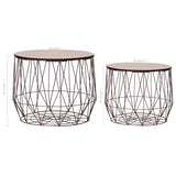 Coffee Table 2 pcs Copper 287661