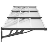 Door Canopy Black and Transparent 297.5x90 cm Polycarbonate 153687