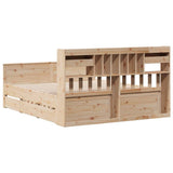 Bookcase Bed without Mattress 180x200 cm Super King Solid Wood Pine 3308912