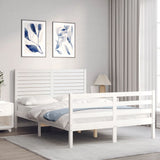 Bed Frame without Mattress White 140x200 cm Solid Wood 3195027