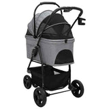 Folding Pet Stroller Adjustable Grey 78 x 54 x 101 cm Polyester 42012441