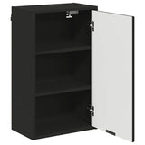 Bathroom Cabinet Wall-mounted with Door Black 39 x 23.5 x 65 cm 883385