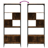 Bookcase 5-Tier Smoked Oak 76x33x188.5 cm Engineered Wood 839005