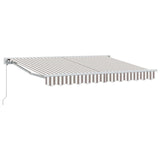 Retractable Awning Light Grey and White 3.5 x 2 m 3425718