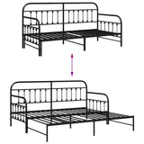 Daybed Frame Black 100 x 190 cm Powder-Coated Steel 42002639