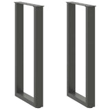 ZNTS Coffee Table Legs U-Shaped 2 pcs Anthracite 38x cm Steel 4013174