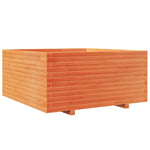 ZNTS Garden Planter Wax Brown 100x100x49.5 cm Solid Wood Pine 3282541