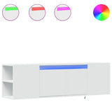 TV Wall Cabinet with LED Lights White 135x31x39.5 cm 852383