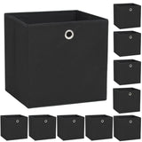 ZNTS Storage Boxes 10 pcs Non-woven Fabric 32x32x32 cm Black 245746