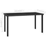 Outdoor Dining Set Black and Cream Poly rattan 7 Piece Set 3100410