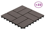 Decking Tile 22 pcs Dark Brown 30 x 30 cm WPC 3444841