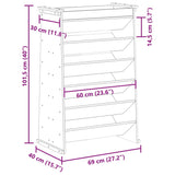 ZNTS Herb Planter 6-Tier 69x40x101.5 cm Solid Wood Pine 855053