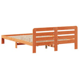 Bed Frame without Mattress Wax Brown 120x190 cm Small Double Solid Wood Pine 855572