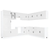 14 Piece Kitchen Cabinet Set Lucca Gloss White Engineered Wood 3314983