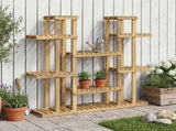 Plant Stand White 123 x 25 x 114.5 cm Solid Acacia Wood 903103