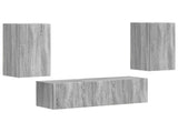TV Wall Cabinet Set 4 pcs Grey Sonoma Engineered Wood 3408913