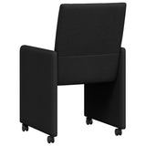 Dining Chairs with Wheels 2 pcs Black 58 x 65 x 94 cm Fabric 42017831
