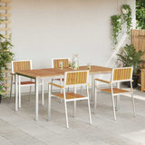 Outdoor Dining Set 5 pcs Solid Acacia Wood and Stainless Steel 3334793