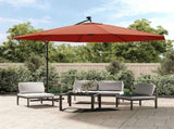 Cantilever Garden Parasol with LED Lights Terracotta 350 cm 313783