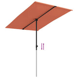 Garden Parasol with Aluminium Pole 2x1.5 m Terracotta 47341