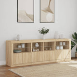 Sideboard with LED Lights Sonoma Oak 202x37x67 cm 3209011