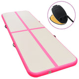 91924 Inflatable Gymnastics Mat with Pump 700x100x10 cm PVC Pink
