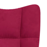 Relaxing Chair with a Stool Wine Red Velvet 328111