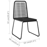 Dining Set Black and brown PVC rattan Standard Durable 3060127
