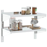 2-Tier Wall Shelf 75x40x60 cm Silver Stainless Steel 30312