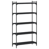 Bookcase 5-Tier Black 80x30x154 cm Engineered Wood 837677