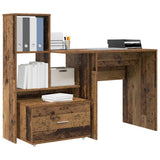 Desk with Drawer Old Wood 131.5 x 50 x 106.5 cm Engineered Wood 3337271