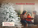 5 ft Artificial Flocked Christmas Tree with 717 Branches, Hinged Xmas Tree with Foldable Metal T3398P424883