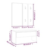 Hallway Furniture Set High Gloss White Engineered Wood 3082059