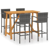 5 Piece Garden Bar Set Grey 3067970