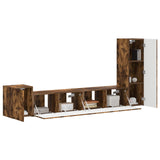 TV Cabinet Set Wall-mounted 3 pcs Smoked Oak Engineered Wood 3409020