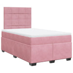 ZNTS Box Spring Bed with Mattress Pink 120x190 cm Small Double Velvet 3290863