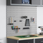 ZNTS Pegboards 2 Pack with 8 Accessories, Grey, 50x80 cm Steel 4103483