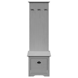 Hallway Cabinet with Hooks BODO Grey 50x40x157 cm 4016874