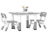 Height Adjustable Toddler Table and Chair Set, 3 Pcs Children Activity Table w/ 2 Chairs, for T3398P347725