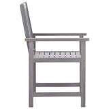 Outdoor Dining Set Grey Solid Acacia Wood Medium Durable 45940