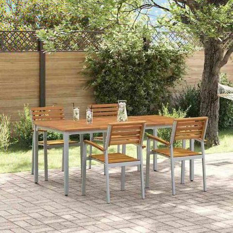 Garden Dining Set 5 pcs Grey and brown 3284409