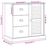 Sideboard with Drawers VIGO 78x40x75 cm Solid Wood Pine 353199