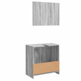 2 Piece Bathroom Furniture Set Grey Sonoma Engineered Wood 835698