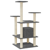 Cat Tree with Sisal Scratching Posts Dark Grey 110 cm 171481